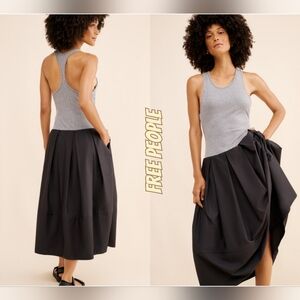 Free People Drops of Venus Midi Dress in Black Size Medium NWT